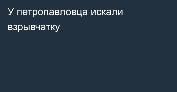 У петропавловца искали взрывчатку