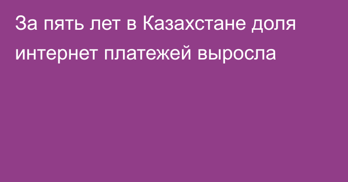 За пять лет в Казахстане доля интернет платежей выросла