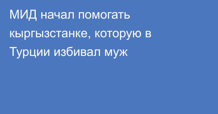 МИД начал помогать кыргызстанке, которую в Турции избивал муж