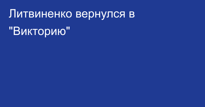 Литвиненко вернулся в 