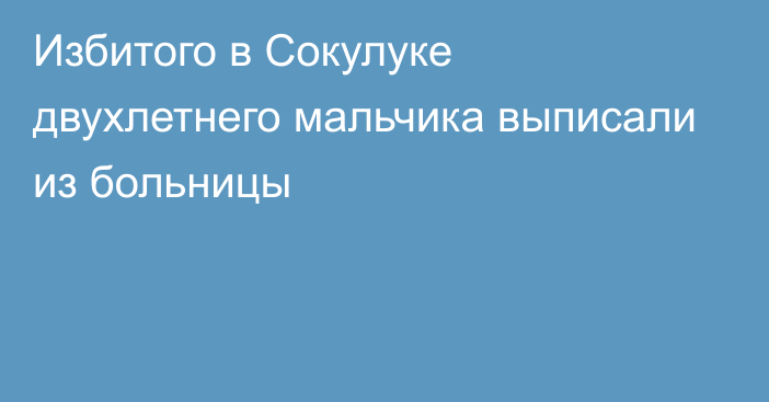 Избитого в Сокулуке двухлетнего мальчика выписали из больницы