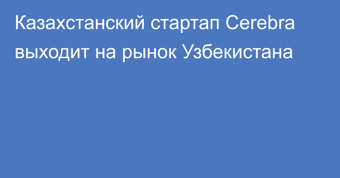 Казахстанский стартап Cerebra выходит на рынок Узбекистана