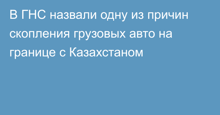 В ГНС назвали одну из причин скопления грузовых авто на границе с Казахстаном