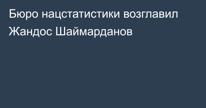 Бюро нацстатистики возглавил Жандос Шаймарданов