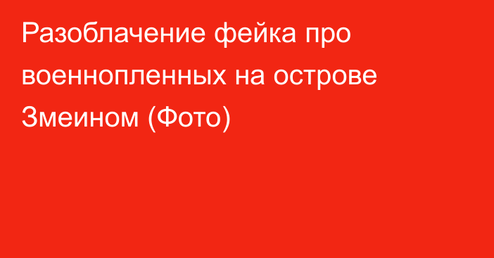 Разоблачение фейка про военнопленных на острове Змеином (Фото)