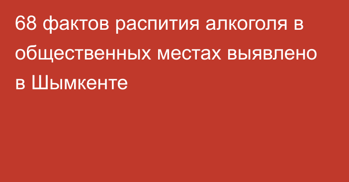 68 фактов распития алкоголя в общественных местах выявлено в Шымкенте