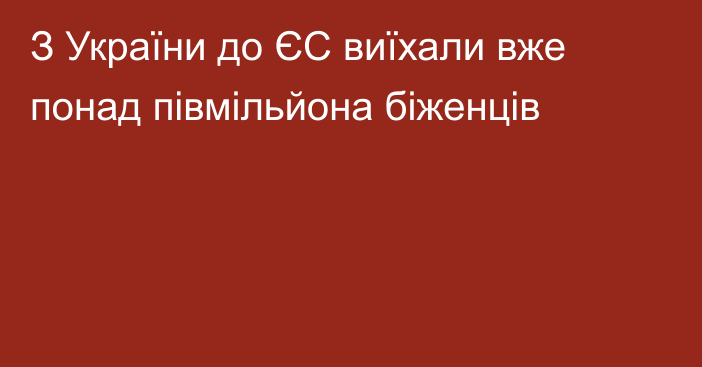 З України до ЄС виїхали вже понад півмільйона біженців