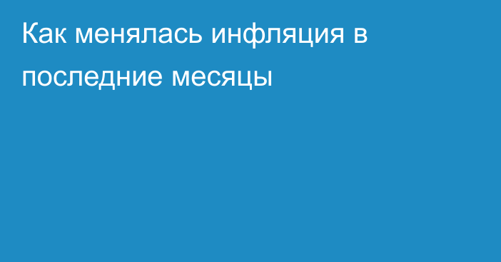 Как менялась инфляция в последние месяцы