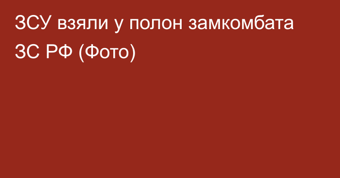 ЗСУ взяли у полон замкомбата ЗС РФ (Фото)