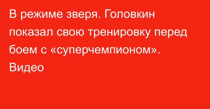 В режиме зверя. Головкин показал свою тренировку перед боем с «суперчемпионом». Видео