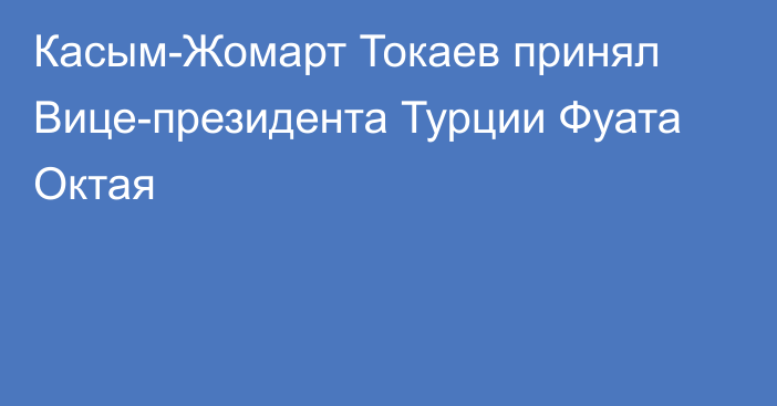 Касым-Жомарт Токаев принял Вице-президента Турции Фуата Октая