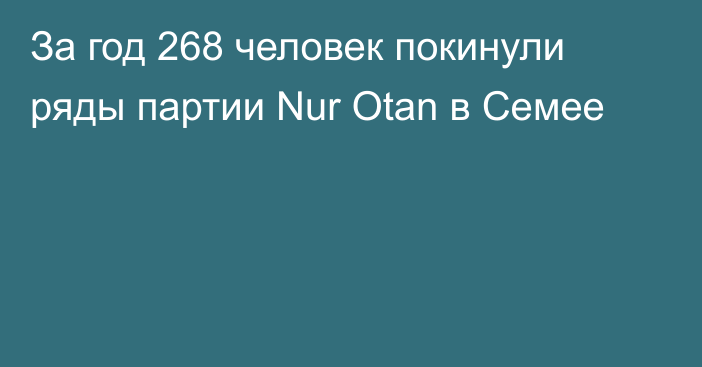 За год 268 человек покинули ряды партии Nur Otan в Семее