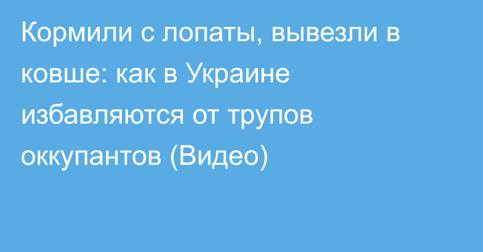 Кормили с лопаты, вывезли в ковше: как в Украине избавляются от трупов оккупантов (Видео)