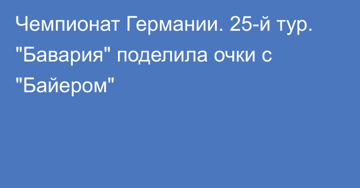 Чемпионат Германии. 25-й тур. 