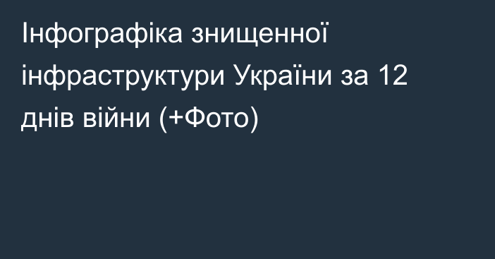 Інфографіка знищенної інфраструктури України за 12 днів війни (+Фото)