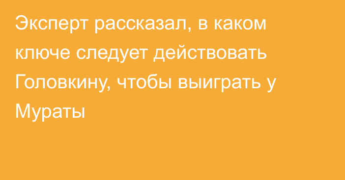 Эксперт рассказал, в каком ключе следует действовать Головкину, чтобы выиграть у Мураты