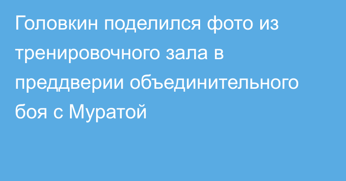 Головкин поделился фото из тренировочного зала в преддверии объединительного боя с Муратой