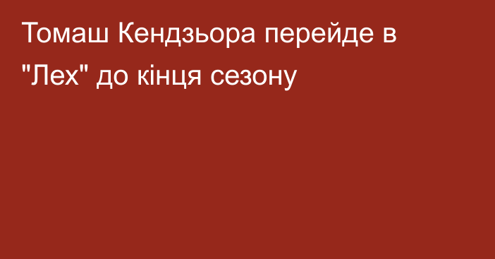 Томаш Кендзьора перейде в 