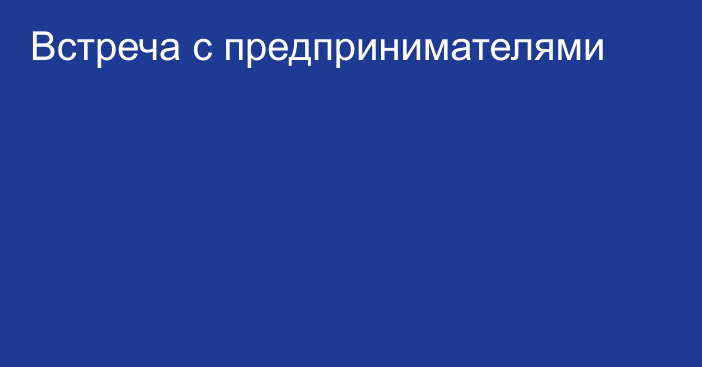 Встреча с предпринимателями