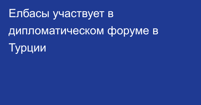 Елбасы участвует в дипломатическом форуме в Турции