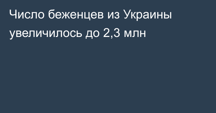 Число беженцев из Украины увеличилось до 2,3 млн