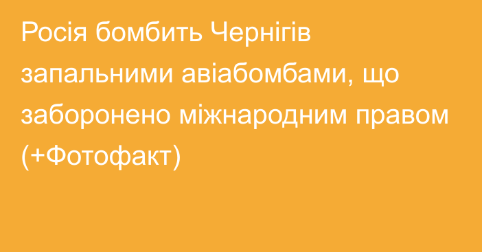 Росія бомбить Чернігів запальними авіабомбами, що заборонено міжнародним правом (+Фотофакт)