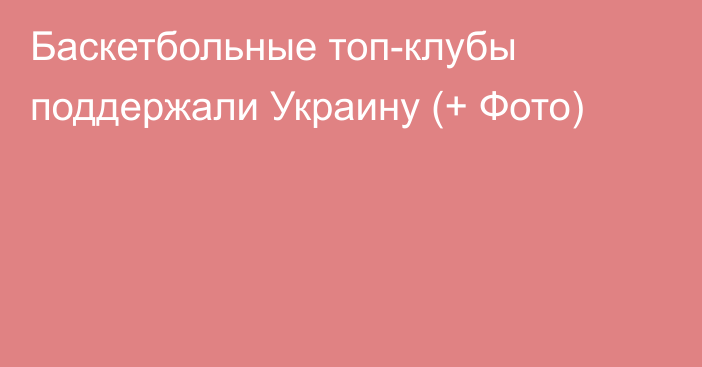 Баскетбольные топ-клубы поддержали Украину (+ Фото)