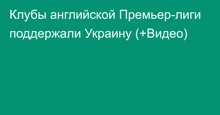 Клубы английской Премьер-лиги поддержали Украину (+Видео)