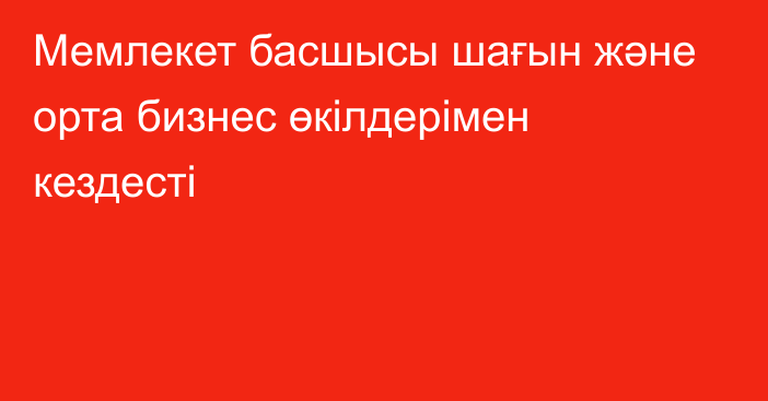 Мемлекет басшысы шағын және орта бизнес өкілдерімен кездесті