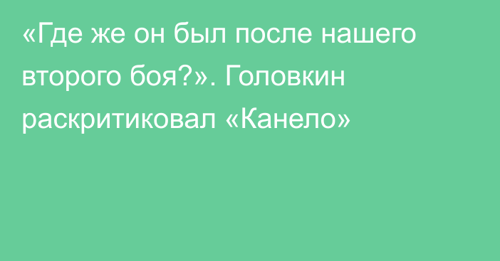 «Где же он был после нашего второго боя?». Головкин раскритиковал «Канело»