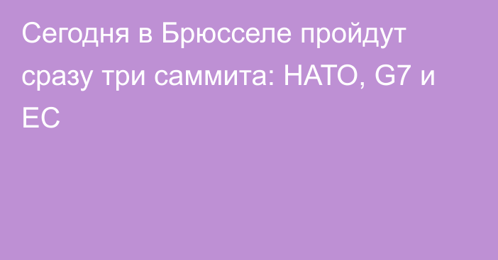 Сегодня в Брюсселе пройдут сразу три саммита: НАТО, G7 и ЕС