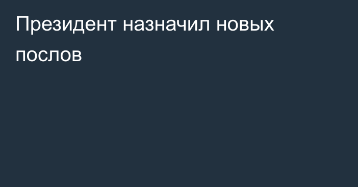 Президент назначил новых послов