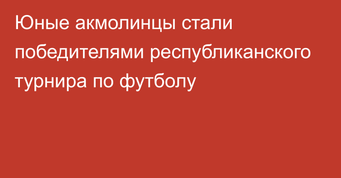 Юные акмолинцы стали победителями республиканского турнира по футболу