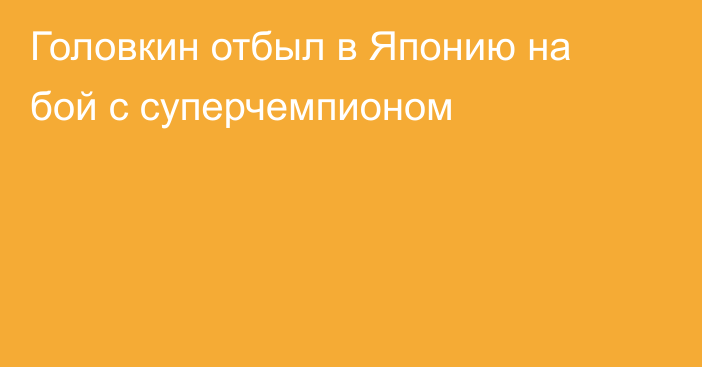 Головкин отбыл в Японию на бой с суперчемпионом