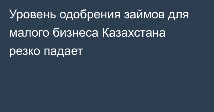 Уровень одобрения займов для малого бизнеса Казахстана резко падает