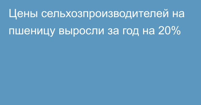 Цены сельхозпроизводителей на пшеницу выросли за год на 20%