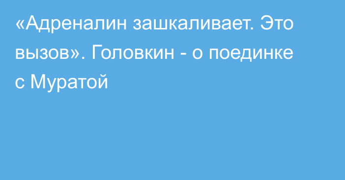 «Адреналин зашкаливает. Это вызов». Головкин - о поединке с Муратой