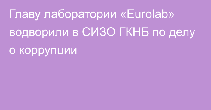 Главу лаборатории «Eurolab» водворили в СИЗО ГКНБ по делу о коррупции