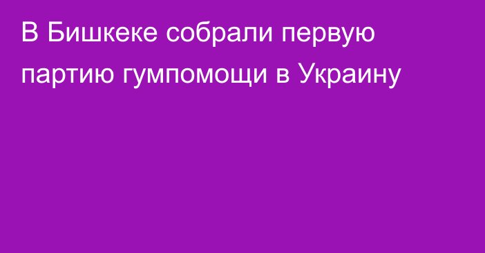 В Бишкеке собрали первую партию гумпомощи в Украину