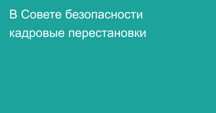 В Совете безопасности кадровые перестановки