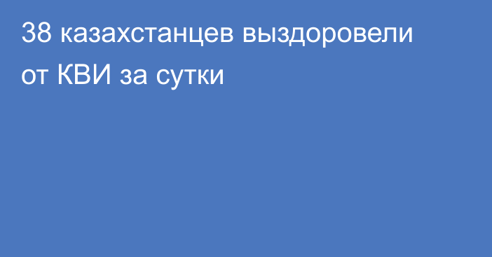 38 казахстанцев выздоровели от КВИ за сутки