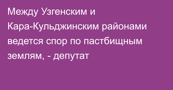 Между Узгенским и Кара-Кульджинским районами ведется спор по пастбищным землям, - депутат