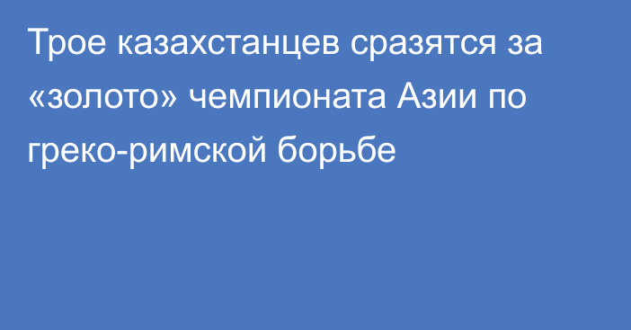 Трое казахстанцев сразятся за «золото» чемпионата Азии по греко-римской борьбе