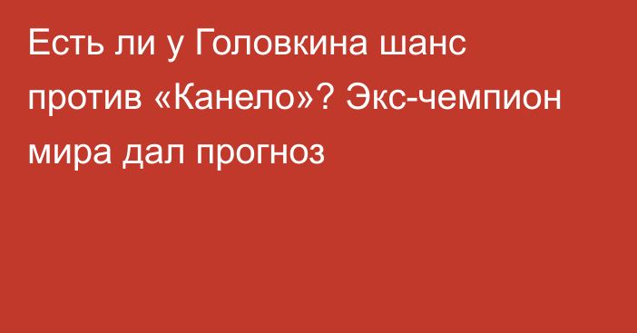 Есть ли у Головкина шанс против «Канело»? Экс-чемпион мира дал прогноз