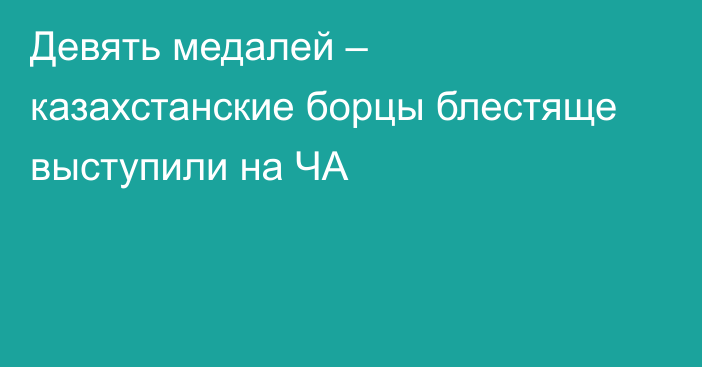 Девять медалей – казахстанские борцы блестяще выступили на ЧА