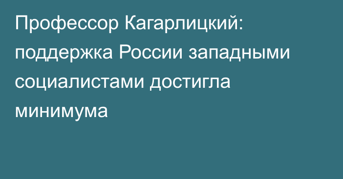 Профессор Кагарлицкий: поддержка России западными социалистами достигла минимума