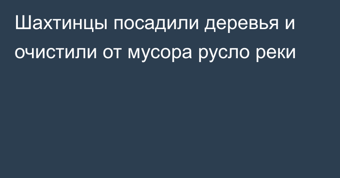 Шахтинцы посадили деревья и очистили от мусора русло реки