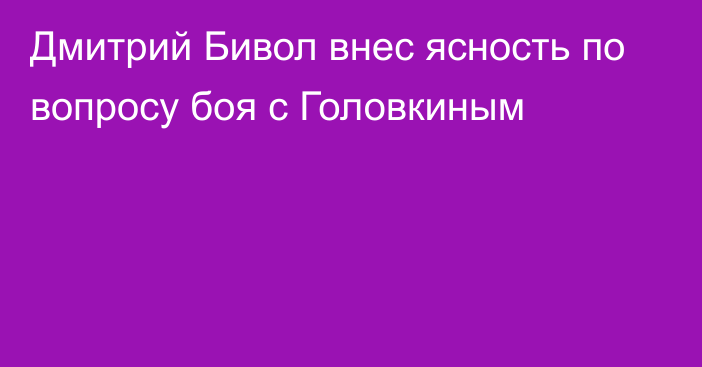 Дмитрий Бивол внес ясность по вопросу боя с Головкиным