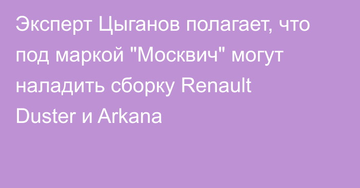 Эксперт Цыганов полагает, что под маркой 