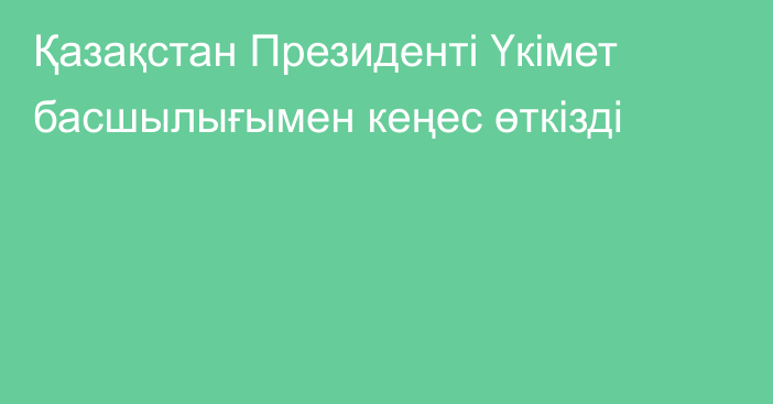 Қазақстан Президенті Үкімет басшылығымен кеңес өткізді